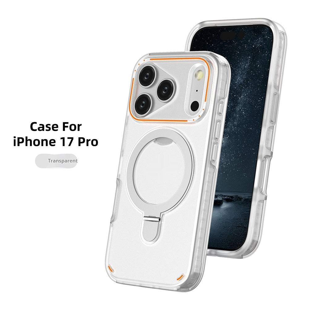 360 Rotation Stand Holder Magnetic Matte Phone Case For I-Phone 17 Pro 17 Max Plus Shockproof Protection Cover Shell